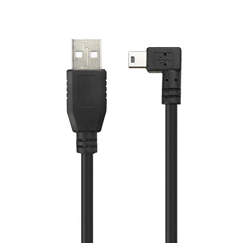 USB-A-Stecker auf Mini-USB-Kabel, 90 Grad rechtwinklig, Mini-5P-Datensynchronisation, Ladekabel, für Garmin Dashcam, Auto, GPS, Navigator, DVR, Digitalkamera, GoPro Hero 4, 3+, 5 m von baolongking