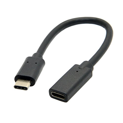USB-C Verlängerungskabel, 20 cm, Typ C Stecker auf Buchse, USB 3.1 Verlängerung, kurzes Kabel für Nintendo Switch, MacBook und mehr, Schwarz (180 Degree) von baolongking