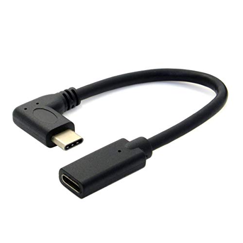 USB-C Verlängerungskabel, 20 cm, Typ C Stecker auf Buchse, USB 3.1 Verlängerung, kurzes Kabel für Nintendo Switch, MacBook und mehr, Schwarz (90 Degree) von baolongking