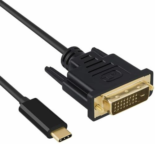 USB-C-auf-DVI-Kabel – 4K @ 30 Hz Thunderbolt-auf-DVI-Kabel, 1 m, USB-Typ-C auf DVI-Buchse, unterstützt 2017–2020 MacBook Pro, Surface Book 2, Dell XPS 13, Galaxy S10 von baolongking