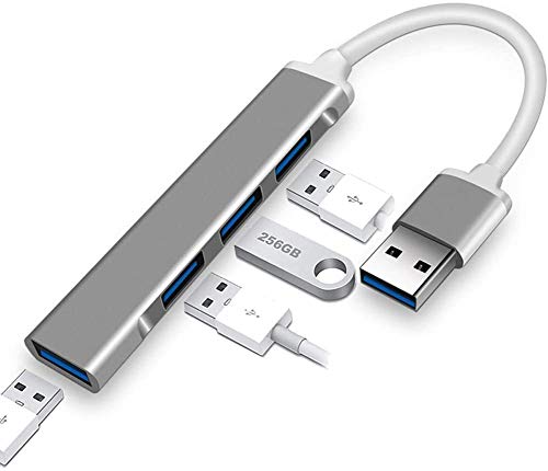 USB-Hub, 4-Port, USB-Hub-Adapter, Aluminium-Multi-USB-Hub-Splitter mit USB-3.0-Anschlüssen, für MacBook Air/Pro 2017/2018, XPS und weitere USB-C-Geräte von baolongking