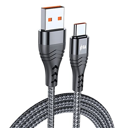 USB 【Schnell】 Typ C Kabel 6A Schnellladung, USB A QC3.0 auf USB C Kabel Kabel kompatibel mit Samsung Galaxy S20/10/9, Note 9/8, LG G5, Sony Xperia, Moto G7, Switch, HTC.Macbook und mehr (0,5 m) von baolongking