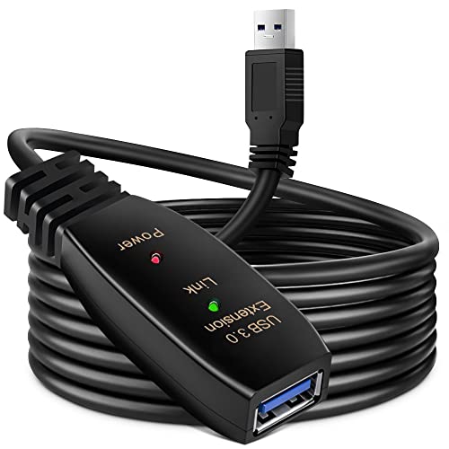 USB-Verlängerungskabel, USB 3.0, aktiver Repeater, USB-Stecker auf Buchse, mit Signalverstärkung, aktives Kabel für Drucker, Tastaturen, Spielkonsole(15 m) von baolongking