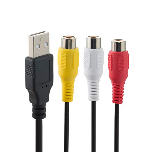 USB-auf-3RCA-Kabel, USB-Stecker auf 3 Cinch-Stecker, Splitter, Audio, Video, AV, Composite-Adapterkabel (USB M/3RCA F) von baolongking