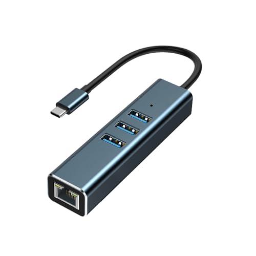 USB-zu-Ethernet-Adapter, USB 3.0-Hub mit 1000-Mbit/s-Gigabit-RJ45-LAN-Netzwerkadapter, USB-zu-Ethernet-Adapter mit 3 USB 3.0-Anschlüssen für MacBook XPS Surface Pro, Linux, Chromebook usw. von baolongking