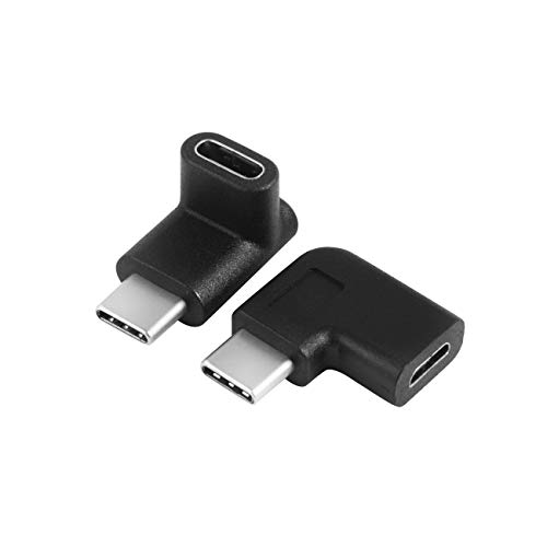 90 Grad USB C Typ C Stecker auf Buchse Adapter, rechts & links 90 Grad USB-C 3.1 Typ-C-Stecker auf Buchse, Verlängerungsadapter für Laptop & Tablet & Handy, 2er-Pack von baolongking