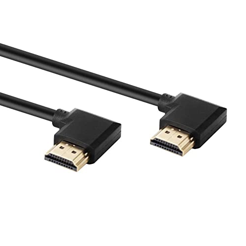 baolongking HDMI-Kabel, 90 Grad, vergoldet, Hochgeschwindigkeits-HDMI-Stecker auf Stecker, links abgewinkelt auf rechts abgewinkelt, 60 Hz, 4 K/2 K (M/M links/links) (0.3m) von baolongking