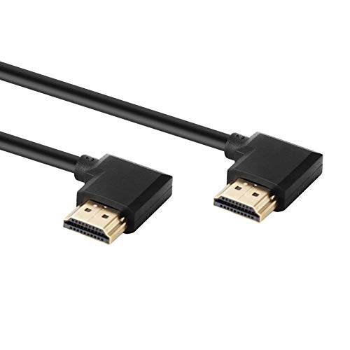 baolongking HDMI-Kabel, 90 Grad, vergoldet, Hochgeschwindigkeits-HDMI-Stecker auf Stecker, links abgewinkelt auf rechts abgewinkelt, 60 Hz, 4 K/2 K (M/M links/links) (0.5m) von baolongking