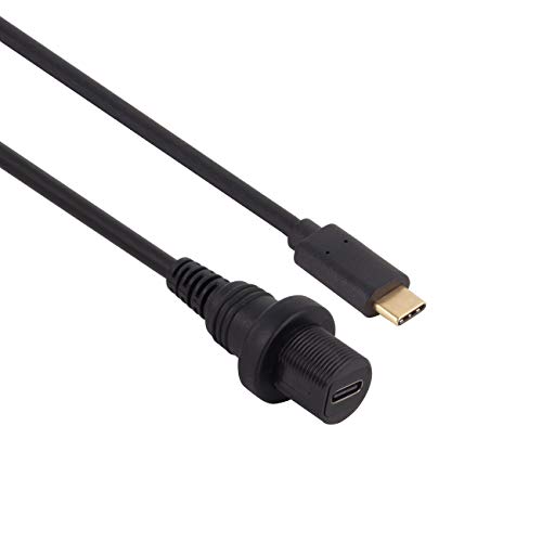 baolongking Typ C 3.0 Autohalterung bündig Kabel Typ C 3.0 Stecker auf Buchse wasserdichte Verlängerung für Auto LKW Boot Motorrad Armaturenbrett Panel - 1m von baolongking