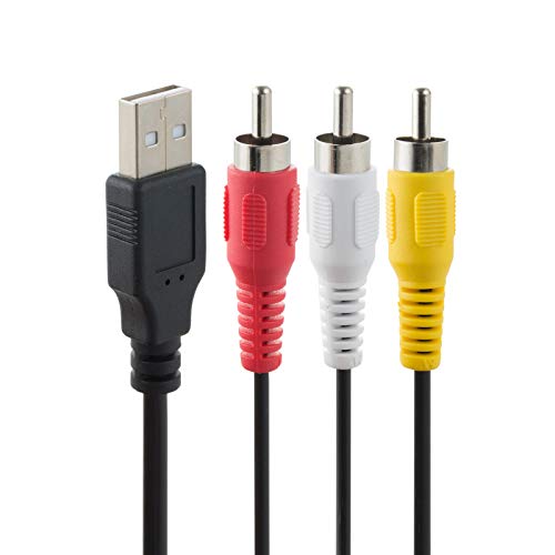 baolongking USB auf 3 Cinch-Kabel, USB-Stecker auf 3 Cinch-Stecker, Splitter, Audio-Video, AV, Composite-Adapterkabel (USB M/3RCA M) von baolongking