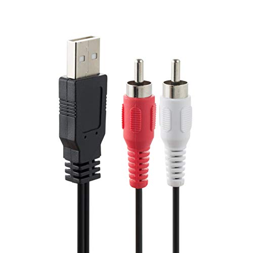 baolongking USB-auf-RCA-Kabel, RCA-auf-USB-Kabel, USB 2.0-Stecker auf 2 RCA-Stecker, Audio-AV-Konverter, Camcorder, Audio-Splitter-Adapterkabel, 1,5 m von baolongking