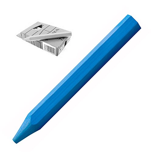 bauCompany24 Ölsignierkreide 11 x 100 mm, blau/Pck a 12 Stück von bauCompany24