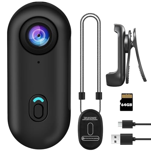 bayehngs 64 GB Mini-Daumen-Action-Kamera, tragbare Vlogging-Kamera, freihändige POV-Camcorder-Helmkamera für Radfahren, Motorrad bayehngs 64 GB Mini-Daumen-Action-Kamera, tragbare Vlogging-Kamera, freihändige POV-Camcorder-Helmkamera für Radfahren, Motorrad von bayehngs