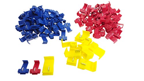 baytronic 100 Abzweigverbinder/Schnellverbinder/Stromdiebe/Klemmverbinder (40x Rot 0,5mm² - 1,5mm² & 50x Blau 1,5mm² - 2,5mm² & 10x Gelb 2,5mm² - 6,0mm²) von baytronic