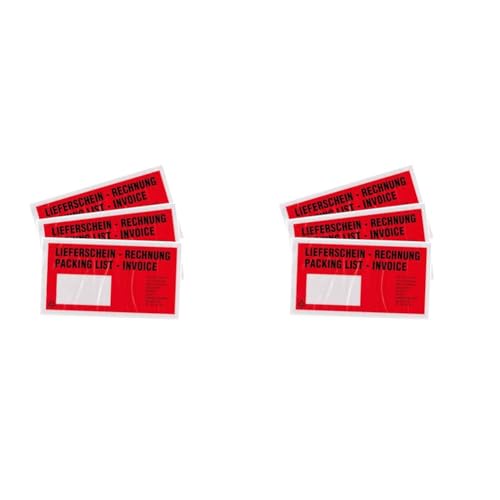 baytronic Dokumententaschen, DIN lang, rot schwarz bedruckt Lieferschein/Rechnung (1000 Stück) (Packung mit 2) von baytronic