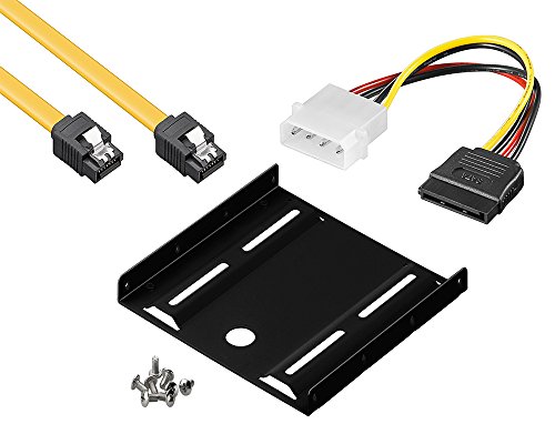 baytronic Einbauset Einbaurahmen für 2,5" Festplatten/SSD's auf 3,5" Adapter Mounting Frame Halterung Schienen inkl. 50cm SATA Kabel + 4Pin Sata Adapter von baytronic