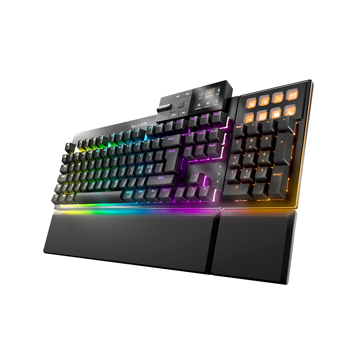 be quiet! Dark Mount Silent Linear Tastatur - Gaming Tastatur mit geschmierten Linearen Switches, 3 Schicht-Dämmung, Media Dock und entfernbarem Numme von be quiet!