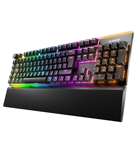 be quiet! Light Mount Silent Tactile FR ISO Tastatur, mechanische Switches, schneller Tastenanschlag, 3 Schichten Dämmung, ab Werk geschmierte Schalter, Hot-Swap-Funktion, PBT-Double-Shot-Tastenkappen von be quiet!