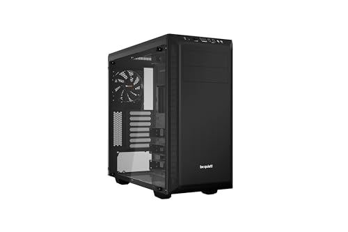 be quiet! Pure Base 600 Window Black PC-Gehäuse, 2X Pure Wings 2 Lüfter, Radiatoren bis 360mm, 3-stufige Lüftersteuerung, Seitenfenster aus Temperglas, BGW21 von be quiet!