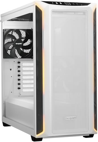 be quiet! Shadow Base 800 DX White PC-Gehäuse, Pure Wings 3 140mm PWM Lüfter, ARGB-Beleuchtung, USB 3.2 Gen. 2 Type C, Airflow, Open-Mesh, E-ATX Mainboard, 420mm Radiatoren, Glas Seitenfenster, BGW62 von be quiet!