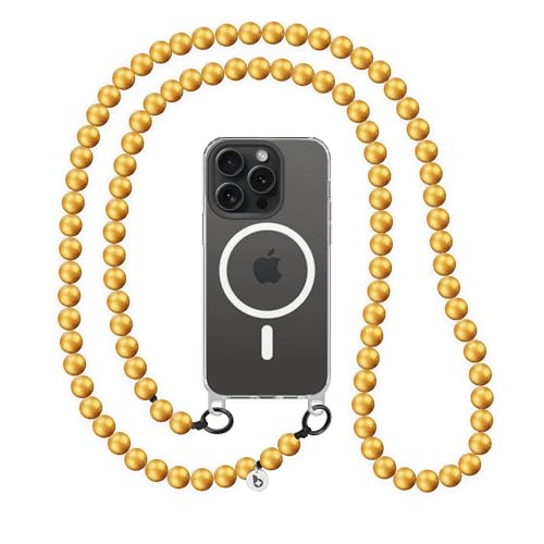 beadstars Perlen Handykette Universal zum Umhängen inkl. Patch und Geschenkbox, handgefertigt in Deutschland, bunte Holzperlen, kompatibel mit iPhone, Samsung (VIP, 130cm) von beadstars