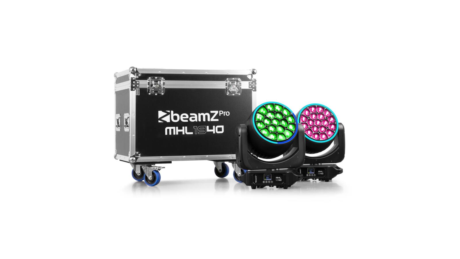 beamZ Pro MHL1940 LED Bee Eye Moving Head with Zoom 2pcs in Flightcase von beamZ Pro