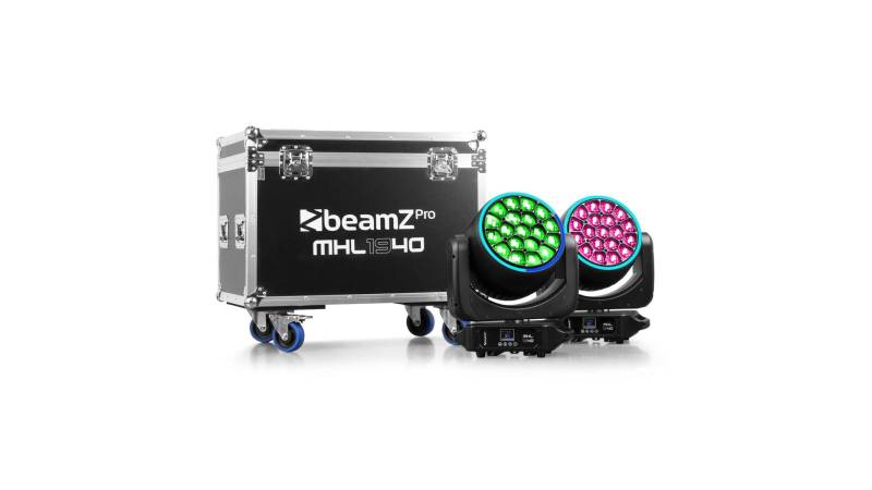 beamZ Pro MHL1940 LED Bee Eye Moving Head with Zoom 2pcs in Flightcase von beamZ Pro