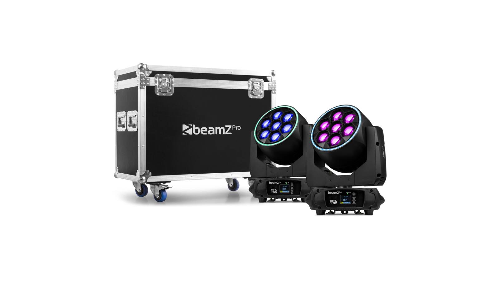 beamZ Pro MHL760 LED Bee Eye Moving Head with Zoom 2pcs in Flightcase von beamZ Pro
