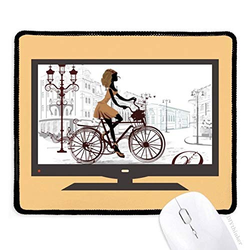 beatChong Fahrrad-Dame Frankreich Illustration Muster Computer Mouse Pad Anti-Rutsch-Gummi Mousepad Spiel Büro von beatChong