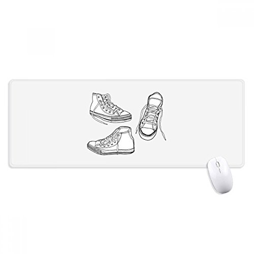 beatChong Handgemalte weiße Leinwand-Schuhe Griffige Mousepad Große Erweiterte Spiel Büro titched Kanten Computer-Mat Geschenk von beatChong