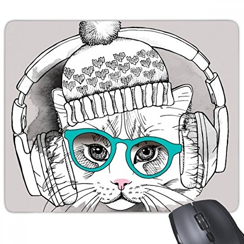 beatChong Headset Wollmütze White Cat Protect-Tier-Haustier-Liebhaber Rectangle Griffige Gummi Mousepad Spiel Mauspad Geschenk von beatChong