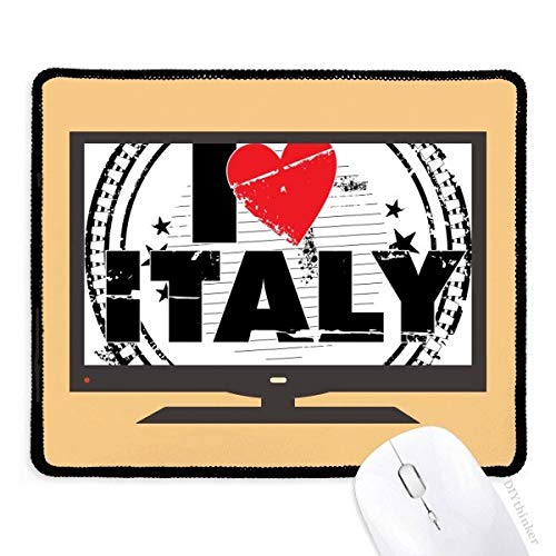 beatChong Ich Liebe Italien Wort Liebes-Herz-Kreis-Stempel Computer Mouse Pad Anti-Rutsch-Gummi Mousepad Spiel Büro von beatChong