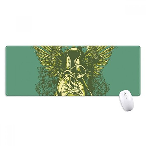 beatChong Leinwand-Schuhe Flügel Illustration Muster Griffige Mousepad Große Erweiterte Spiel Büro titched Kanten Computer-Mat Geschenk von beatChong