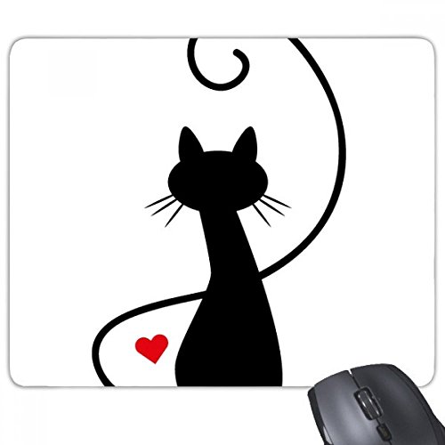 beatChong Meow Herz-Form-Katze Abbildung Sihouette Tier Pet Lover Rectangle Griffige Gummi Mousepad Spiel Mauspad Geschenk Schützen von beatChong