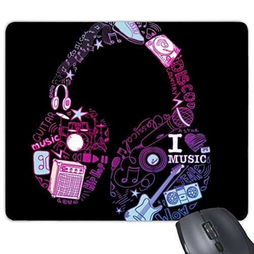 beatChong Rosa Blau Headset Musik Muster Anti-Rutsch-Gummi Mousepad Spiel Büro Mauspad Geschenk von beatChong