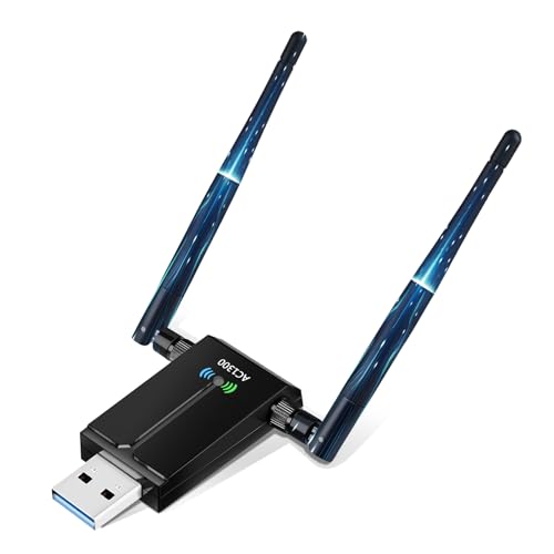 WLAN Stick für PC, 1300Mbps USB 3.0 WLAN Adapter PC 2.4GHz/5.8GHz Dual Band Internet Stick mit 2 x 5dBi Antenna für PC/Desktop/Laptop, USB WLAN Stick Kompatibel mit Windows 11/10/8/7/Vista/XP, Mac OS von bedmance