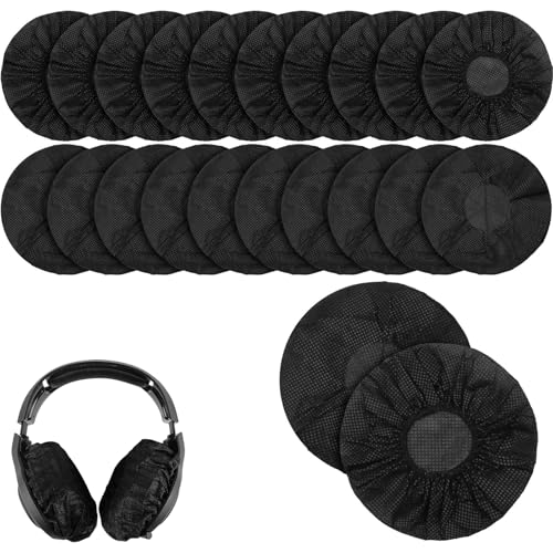 100 Stücke Kopfhörer überzug, Kopfhörer Schutz überzieher, Kopfhörer Schutzüberzug, Einweg-Kopfhörer Abdeckung, Für Meist Auf Ohr Kopfhörer Mit 10 Bis 13 cm Ohrpolster(Schwarz) von beejune
