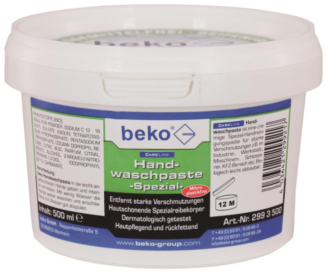 BEKO CareLine Handwaschpaste - 2993500 Spezial-500 ml 2993500 von beko GmbH