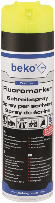 Beko TecLine Fluoromarker 29429500 Schreibspray 500 ml leuchtgelb von beko GmbH