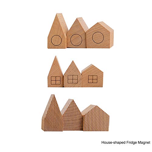 belaDESIGN Holz Magnet Häuschen, 9er Set, Buchenholz von belaDESIGN
