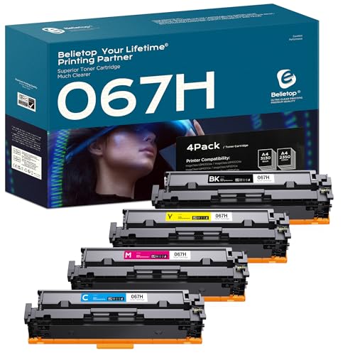 belietop 067 067H Toner Set Kompatible für Canon 067 067H Tonerkartusche für Canon i-SENSYS MF657Cdw MF655Cdw MF651Cw LBP633Cdw LBP632Cdw LBP631Cw MF653Cdw MF654Cdw MF656Cdw(Schwarz Cyan Gelb Magenta) von belietop