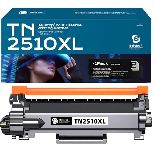 belietop TN2510XL Toner Kompatibel für Brother TN2510XL Tonerkartusche für MFC-L2860DW MFC-L2800DW DCP-L2660DW DCP-L2620DW HL-L2445DW HL-L2400DW HL-L2400DWE Laserdrucker (1 schwarz) von belietop