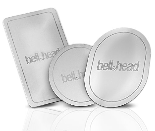 bell & head 3er Set Metallplättchen OVAL, RUND, LANG mit Klebefläche für KFZ Magnet-Handy-Halterung - Zusatz-Set oder Ersatz für Original Platten Anbietern von bell & head