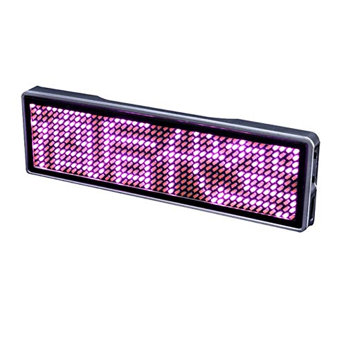 belupai LED-Namensschild, wiederaufladbar, scrollendes Namensschild, programmierbare Nachrichtenanzeige, Mini-ID-Tag, für Hotel, Restaurant, Geschäft, Bar, Ausstellung (Rosa) von belupai
