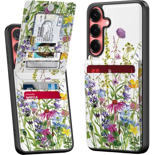Bemal Schutzhülle für Samsung Galaxy S25 Plus, mit Kartenhalter, modisch, bedruckt, RFID-Blockierung, PU-Leder, Ständer, Magnetverschluss, stoßfeste Handyhülle für Damen und Herren, blühendes Bemal Schutzhülle für Samsung Galaxy S25 Plus, mit Kartenhalter, modisch, bedruckt, RFID-Blockierung, PU-Leder, Ständer, Magnetverschluss, stoßfeste Handyhülle für Damen und Herren, blühendes von bemal