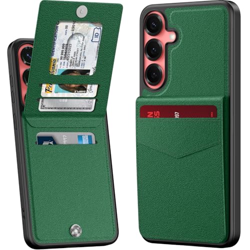 bemal Schutzhülle für Samsung Galaxy S25, integrierter Kartenhalter, RFID-Blockierung, PU-Leder, Ständer, Magnetverschluss, langlebig, stoßfest, für Damen und Herren, Grün bemal Schutzhülle für Samsung Galaxy S25, integrierter Kartenhalter, RFID-Blockierung, PU-Leder, Ständer, Magnetverschluss, langlebig, stoßfest, für Damen und Herren, Grün von bemal