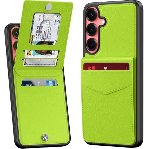bemal Schutzhülle für Samsung Galaxy S25, integrierter Kartenhalter, RFID-Blockierung, PU-Leder, Ständer, Magnetverschluss, langlebig, stoßfest, für Damen und Herren, Hellgrün bemal Schutzhülle für Samsung Galaxy S25, integrierter Kartenhalter, RFID-Blockierung, PU-Leder, Ständer, Magnetverschluss, langlebig, stoßfest, für Damen und Herren, Hellgrün von bemal