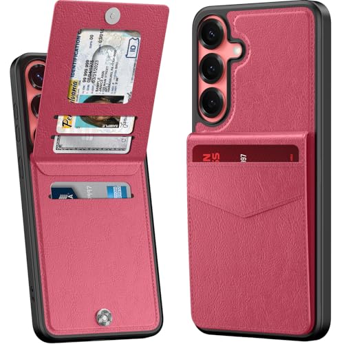 bemal Schutzhülle für Samsung Galaxy S25, integrierter Kartenhalter, RFID-Blockierung, PU-Leder, Ständer, Magnetverschluss, langlebig, stoßfest, für Damen und Herren, Hot Pink bemal Schutzhülle für Samsung Galaxy S25, integrierter Kartenhalter, RFID-Blockierung, PU-Leder, Ständer, Magnetverschluss, langlebig, stoßfest, für Damen und Herren, Hot Pink von bemal