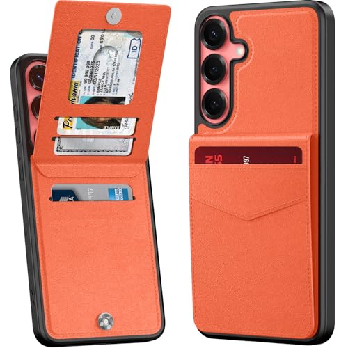 bemal Schutzhülle für Samsung Galaxy S25, integrierter Kartenhalter, RFID-Blockierung, PU-Leder, Ständer, Magnetverschluss, langlebig, stoßfest, für Damen und Herren, Orange bemal Schutzhülle für Samsung Galaxy S25, integrierter Kartenhalter, RFID-Blockierung, PU-Leder, Ständer, Magnetverschluss, langlebig, stoßfest, für Damen und Herren, Orange von bemal