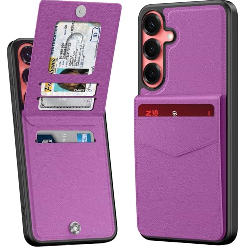 bemal Schutzhülle für Samsung Galaxy S25, integrierter Kartenhalter, RFID-Blockierung, PU-Leder, Ständer, Magnetverschluss, langlebig, stoßfest, für Damen und Herren, Violett bemal Schutzhülle für Samsung Galaxy S25, integrierter Kartenhalter, RFID-Blockierung, PU-Leder, Ständer, Magnetverschluss, langlebig, stoßfest, für Damen und Herren, Violett von bemal